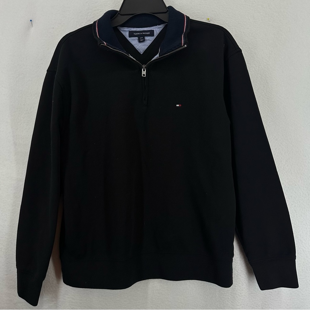 Tommy Hilfiger Quarter Zip Sweatshirt Men’s Small‎ Black